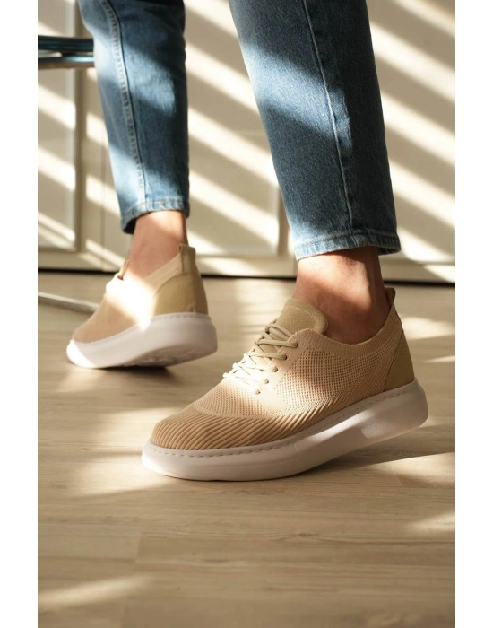 KB-M101  Bej Triko Bağcıklı Günlük Erkek Ayakkabı
