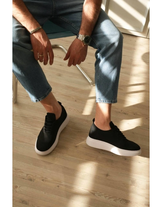 KB-M101  Siyah Triko Bağcıklı Günlük Erkek Ayakkabı