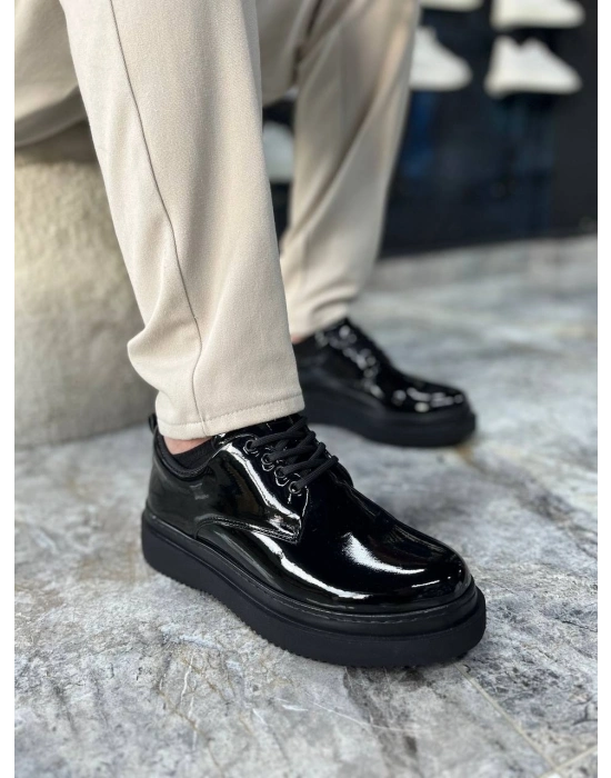 KB-X16  Kömür Rugan Günlük Erkek Ayakkabı