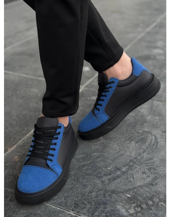 KB-X46  Siyah Sax Mavi Yüksek Siyah Taban Günlük Spor Ayakkabı