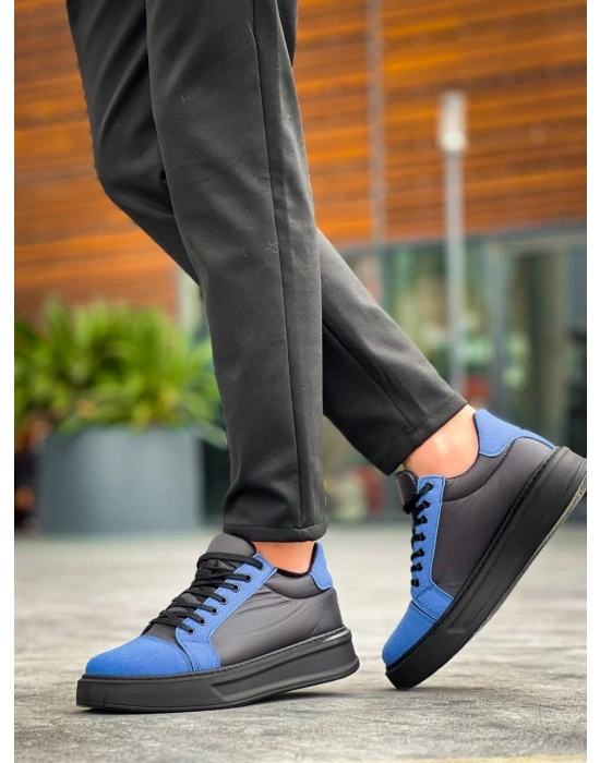 KB-X46  Siyah Sax Mavi Yüksek Siyah Taban Günlük Spor Ayakkabı