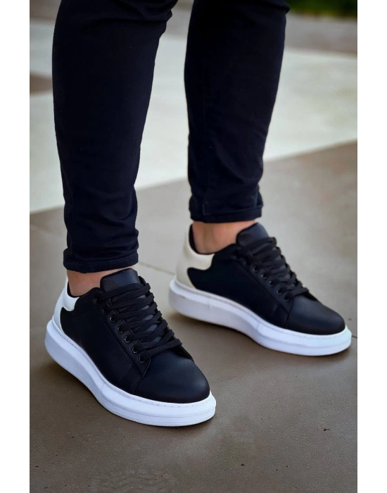 KB-X500    Bağcıklı Siyah Beyaz  Günlük Erkek Ayakkabı