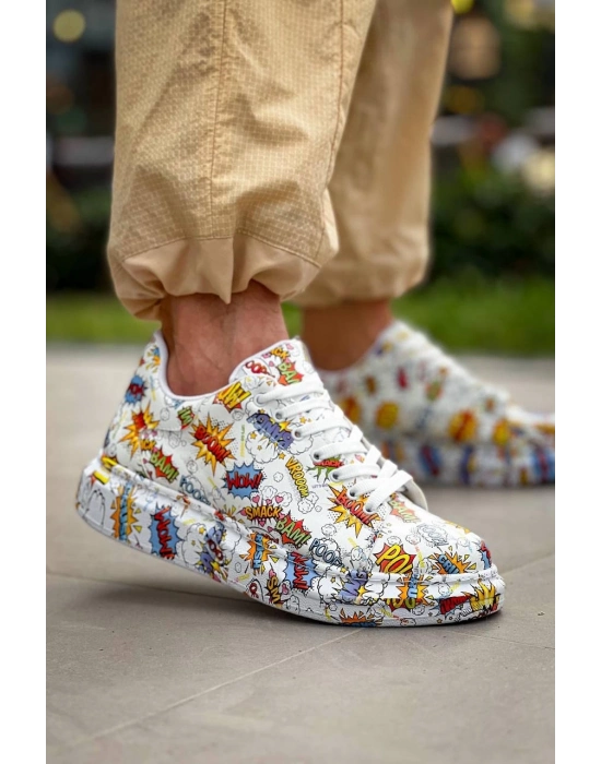 KB-X500    Beyaz Boom  Bağcıklı  Günlük Erkek  Ayakkabı