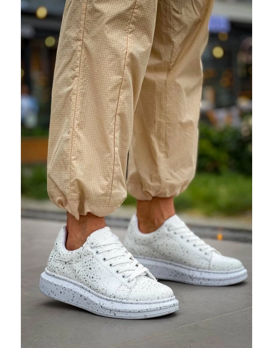 KB-X500    Beyaz Silwer  Bağcıklı  Günlük Erkek  Ayakkabı