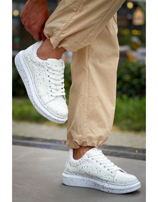 KB-X500    Beyaz Silwer  Bağcıklı  Günlük Erkek  Ayakkabı