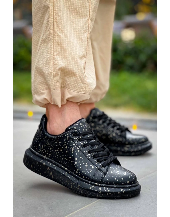 KB-X500   Siyah Gold  Bağcıklı  Günlük Erkek  Ayakkabı