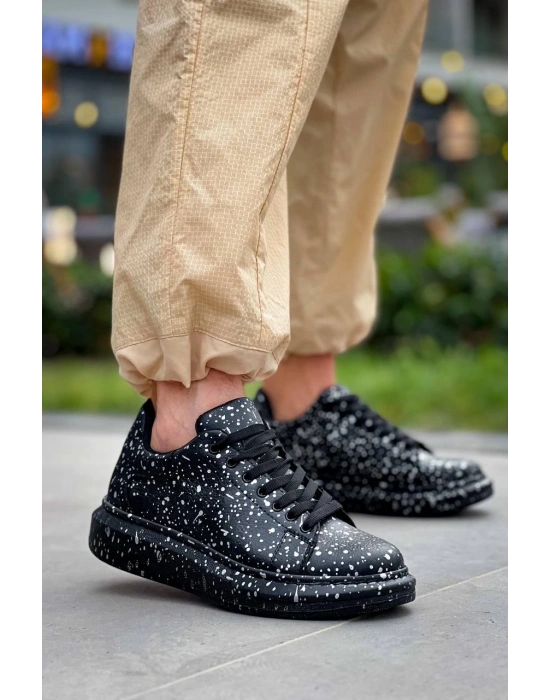 KB-X500   Siyah Silwer  Bağcıklı  Günlük Erkek  Ayakkabı