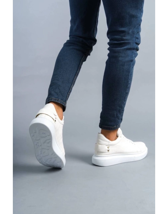 KB047   Beyaz Crocodile Günlük Erkek  Ayakkabı