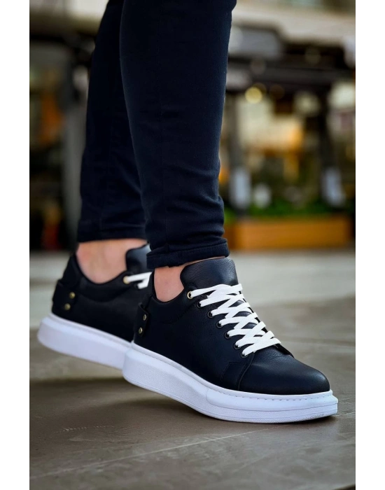 KB047   Siyah Cilt Günlük Erkek  Ayakkabı