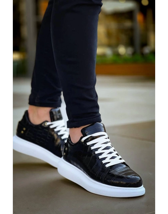 KB047   SİYAH Crocodile Günlük Erkek  Ayakkabı