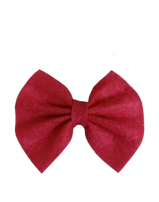 Keçe Papyonlu Kedi Köpek Tokası 4.5-5.5 cm Kırmızı ( 2 Adet )