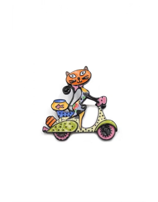 Kedi Broş - ÇOK RENKLİ