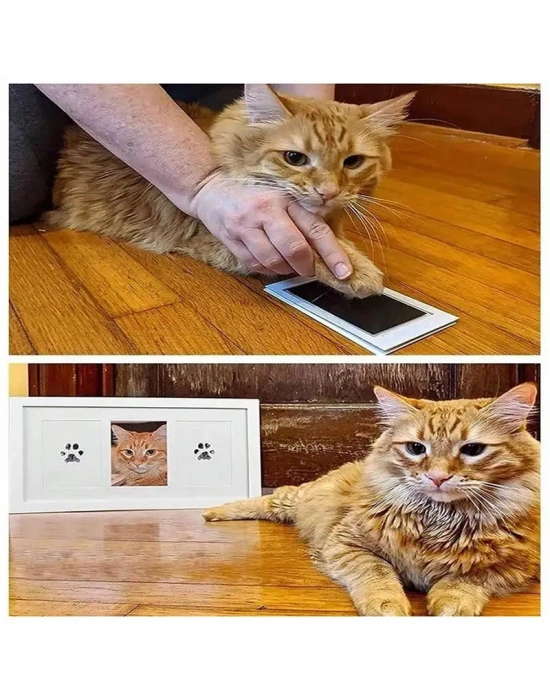 Kedi Köpek Pati İzi Fotoğraf Çerçevesi Seti