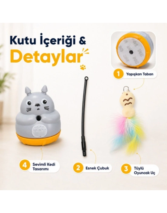 Kedi Şekilli Dönen Peluş Balıklı Olta Oyuncağı