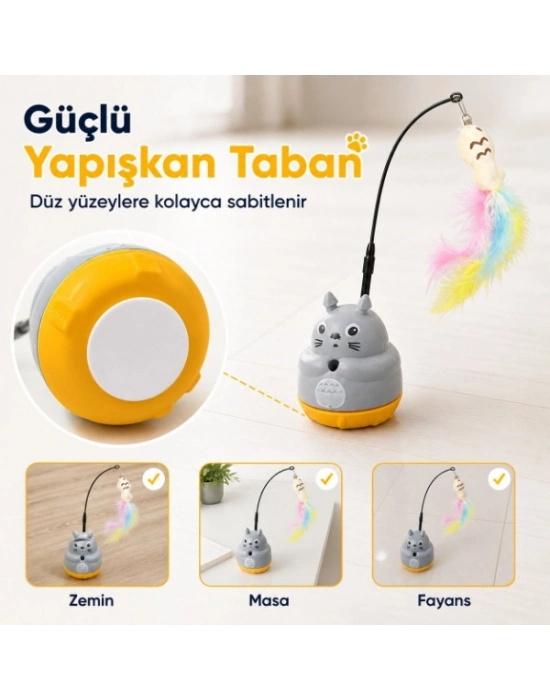 Kedi Şekilli Dönen Peluş Balıklı Olta Oyuncağı