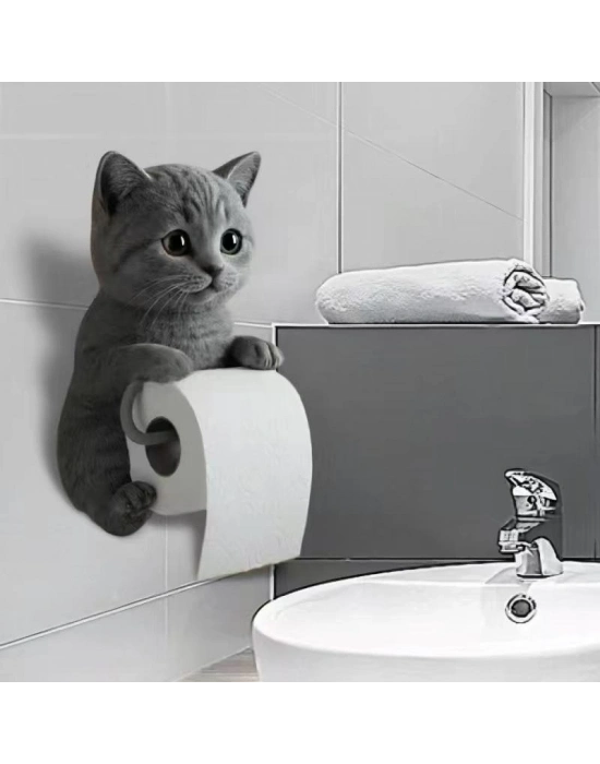 Kedi Tasarımlı Tuvalet Kağıtlığı