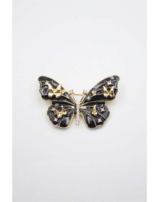 Kelebek Broş - Siyah