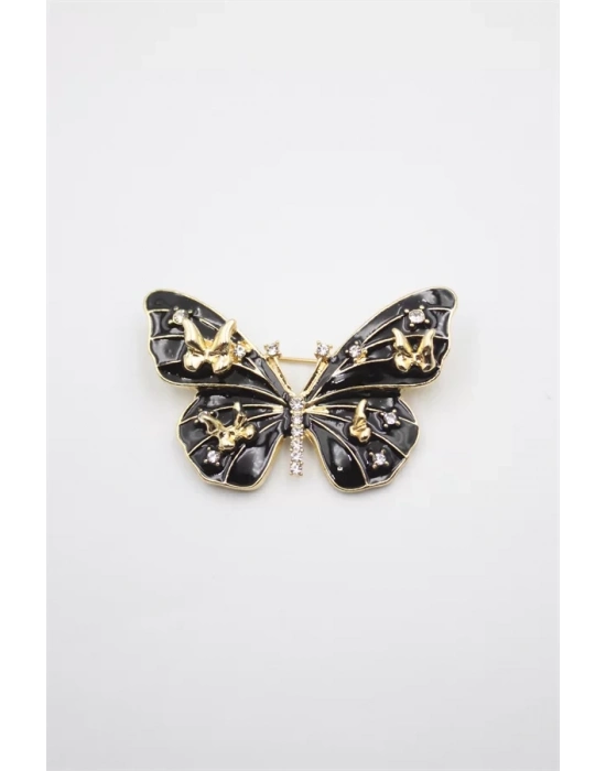 Kelebek Broş - Siyah