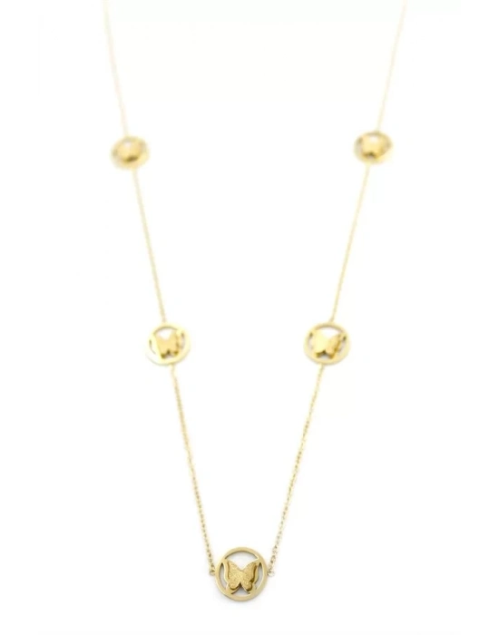 Kelebek Kolye - 90 cm - Altın