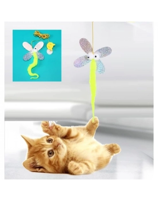 Kelebek Model Elastik Kendinden Yapışkanlı Kedi Oyun Oltası