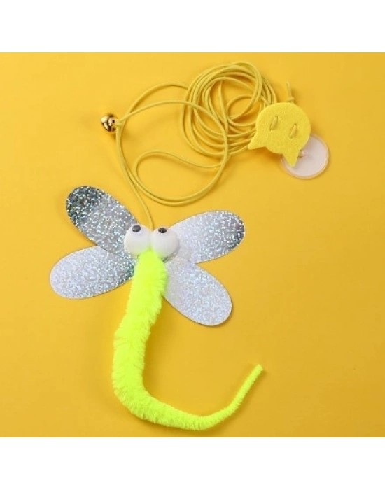 ® Kelebek Model Elastik Kendinden Yapışkanlı Kedi Oyun Oltası