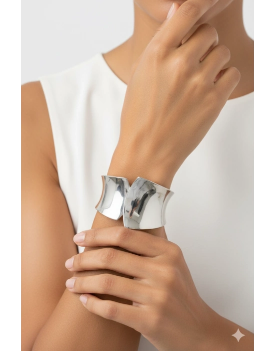 Kelepçe Bilezik - Gümüş