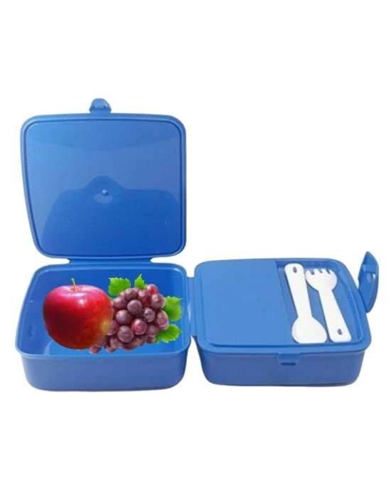 ®  Kendiliğinden Kaşık Çatallı Beslenme Kutusu 4 Bölmeli Çocuk Beslenme Kabı Saklama Kutusu