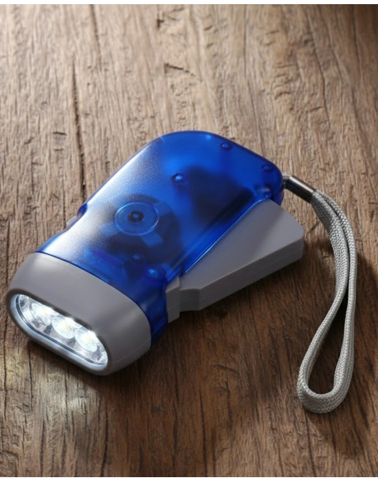 ® Kendiliğinden Şarjlı El Feneri Pilsiz Dinamolu 3 LED Taşınabilir