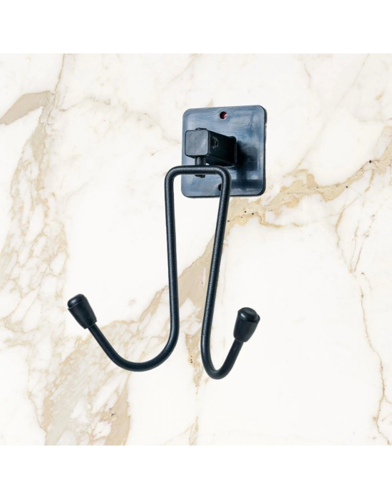 ®  Kendiliğinden Yapışkanlı Siyah Paslanmaz Metal Bornoz ve Havlu Askılığı