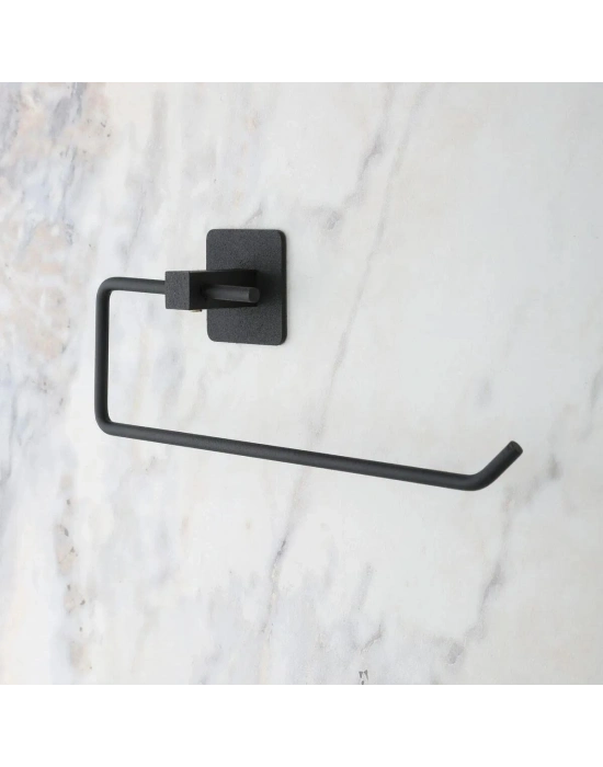 ®  Kendiliğinden Yapışkanlı Siyah Paslanmaz Metal Rulo Havluluk Aparat