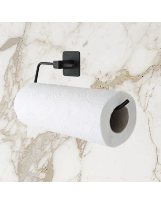 ®  Kendiliğinden Yapışkanlı Siyah Paslanmaz Metal Rulo Havluluk Aparat