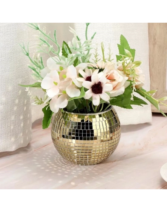 Kendinden Yapışkanlı Aynalı Kare Gold Sticker 30x30 Cm