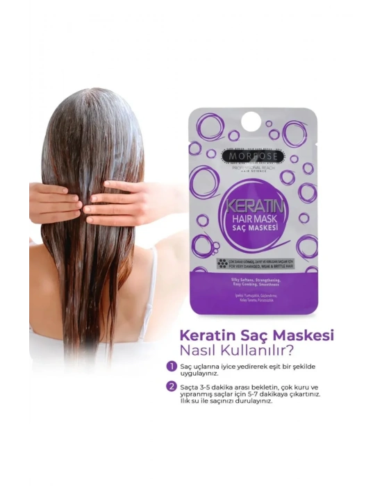 Keratin Saç Maskesi 25 ML (24 ADET) - Yıpranmış Saçlar İçin - mrfs