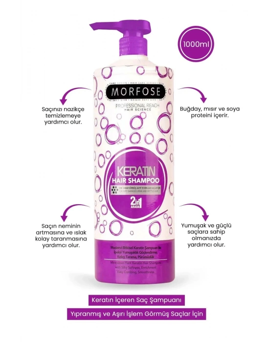 Keratin Şampuan 1000 ML - Besleyici Koruyucu Etki