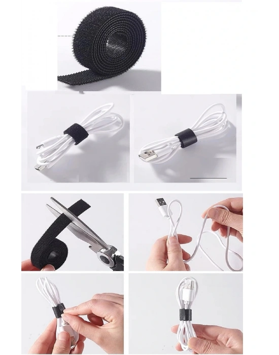 Kesilebilir Kablo  Tutucu Kulaklık Fare Airfry Ev Ofis İçin Cırt Sabitleyici Kablo Düzenleyici