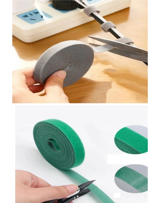 Kesilebilir Kablo  Tutucu Kulaklık Fare Airfry Ev Ofis İçin Cırt Sabitleyici Kablo Düzenleyici