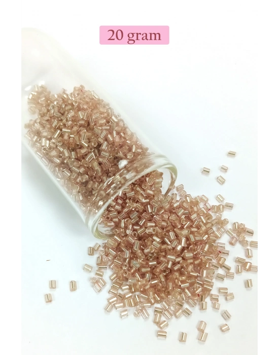 Kesme Cam Boncuk 2mm - 20 Gram - Açık Kahverengi -BNC331