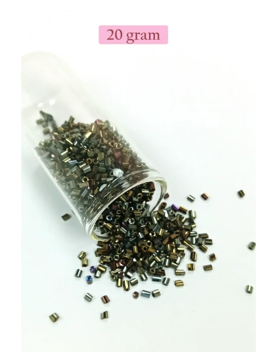 Kesme Cam Boncuk 2mm - 20 Gram - Asker Yeşili -BNC340