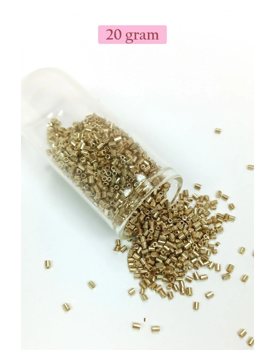 Kesme Cam Boncuk 2mm - 20 Gram - Gold -BNC308