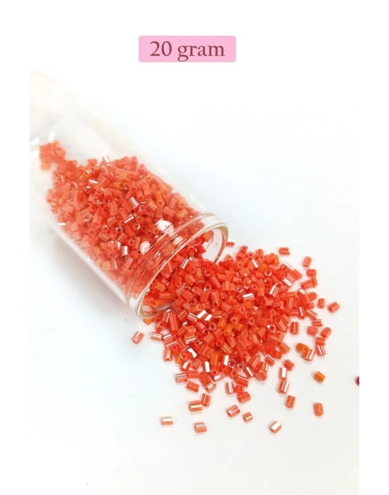 Kesme Cam Boncuk 2mm - 20 Gram - Mercan Kırmızı -BNC310