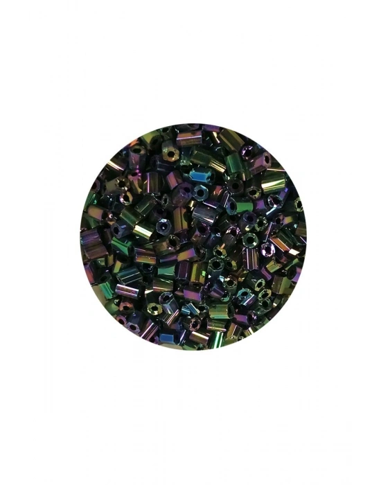 Kesme Cam Boncuk 2mm - 20 Gram - Parlak Alacalı -BNC304