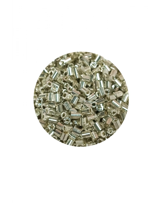 Kesme Cam Boncuk 2mm - 20 Gram - Parlak Gümüş -BNC328