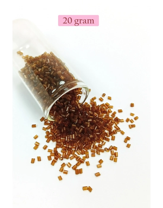 Kesme Cam Boncuk 2mm - 20 Gram - Şeffaf Açık Kahve -BNC343