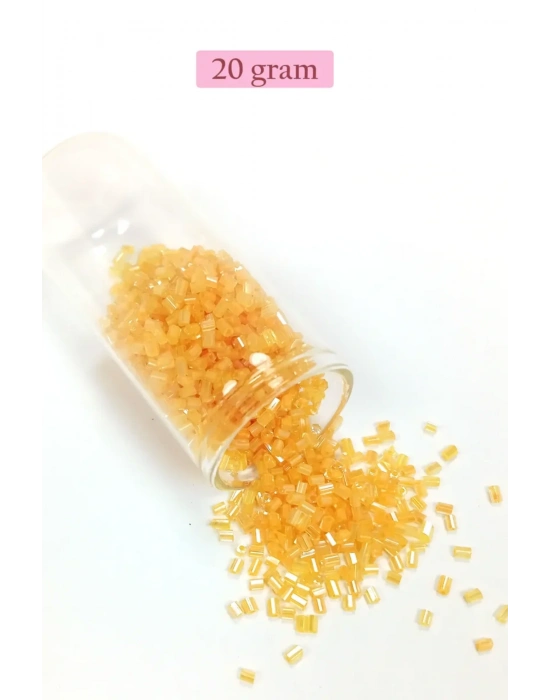 Kesme Cam Boncuk 2mm - 20 Gram - Şeffaf Açık Sarı -BNC335