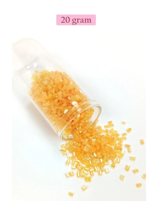 Kesme Cam Boncuk 2mm - 20 Gram - Şeffaf Açık Sarı -BNC335