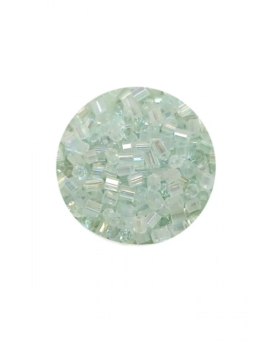 Kesme Cam Boncuk 2mm - 20 Gram - Şeffaf Beyaz -BNC320