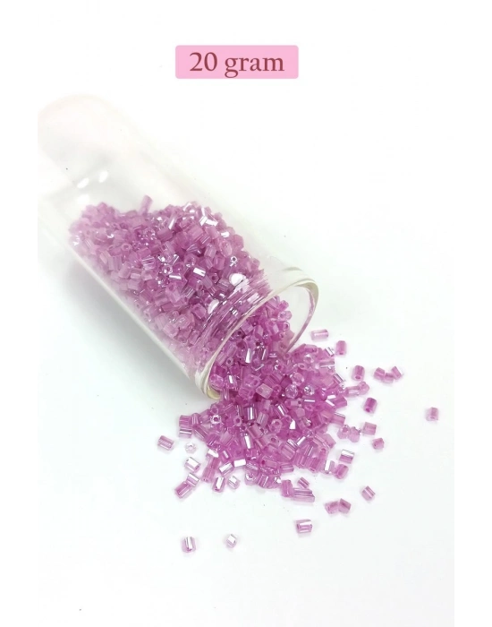 Kesme Cam Boncuk 2mm - 20 Gram - Şeffaf Eflatun -BNC311