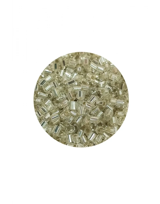 Kesme Cam Boncuk 2mm - 20 Gram - Şeffaf Gümüş -BNC330