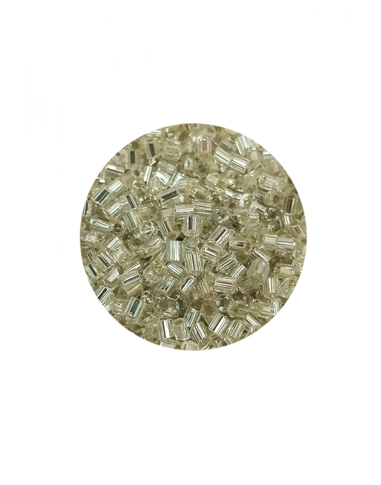 Kesme Cam Boncuk 2mm - 20 Gram - Şeffaf Gümüş -BNC330