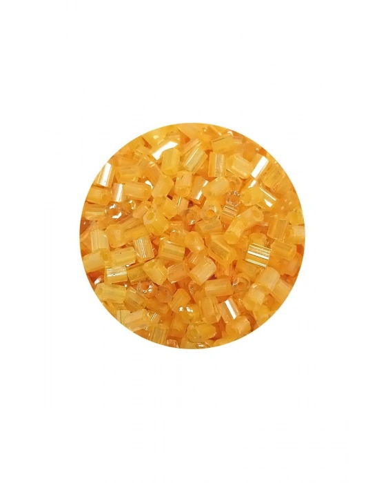 Kesme Cam Boncuk 2mm - 20 Gram - Şeffaf Koyu Sarı -BNC313